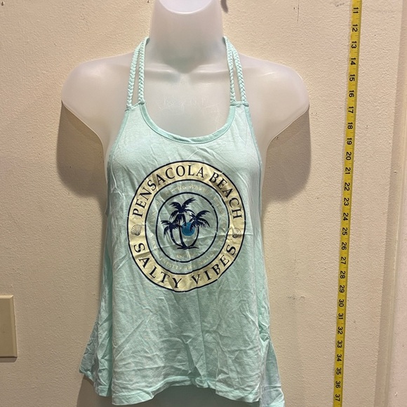 Mint Green Pensacola Beach Graphic Tank Top - Picture 1 of 4